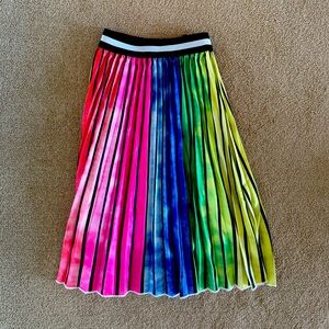 Lola + the Boys rainbow pleated midi skirt